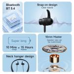 Wireless Bluetooth Earphone ENC Noice Cancellation Silicon Neckband